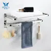 Acessórios de hardware para banheiro de hotel, prateleira de armazenamento para banheiro, toalheiro de aço inoxidável sem furos, toalheiro para vaso sanitário e banheiro