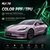 Película de Cambio de Color para Coche de TPU Aplicación Húmeda y Seca Película de Cambio de Color PPF de Color Rosa Fresco Fresa Rojo Morganita Película Metálica Ultra Brillante