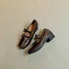 Em Estoque~ Sapatos Mary Jane Retrô com Bico Quadrado e Laço para Mulheres, Sapatilhas Baixas Rasteirinhas Shallow Slip-On Estilo Ballet Francês para Mulheres