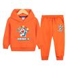 Meninos e Meninas Esporte Terno Primavera e Outono Novo 2022 Outono Moda Crianças com Capuz Calça Moletom Casual Conjunto de Duas Peças