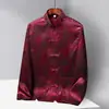 Nuevo Traje Tang con Patrón de Dragón Estilo Chino para Hombre, Conjunto de Manga Larga de Seda de Hielo, Hanfu de Primavera y Verano para Personas de Mediana Edad y Mayores, Atuendo Tai Chi para Papá y Abuelo