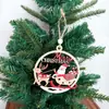 Decoração de Natal etiqueta de madeira criativa de Natal tag redonda veado Papai Noel rena árvore de Natal ornamento pendurado tag