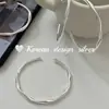 Anel Irregular Liso Prata Brilhante Estilo Ins Dongdaemun Coreano Prata Esterlina S925 Pulseira Escovada Versátil e Simples