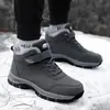Zapatos Nuevos para Hombres Mayores para Otoño e Invierno, de Caña Alta, Forrados de Felpa, Zapatos de Algodón Engrosados, Zapatos Deportivos Antideslizantes para Caminar, Botas de Nieve para Mamá, Zapatos de Pareja