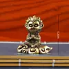 Ornamento para Animal de Estimação de Chá Wukong Zen com Padrão de Nuvem em Latão, Artesanato, Decoração Inspirada no Grande Mestre Zen, Feito de Cobre