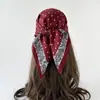 Bufanda de Seda con Diseño de Flor de Anacardo al por Mayor Transfronteriza Europea y Americana Decorativa de Moda Bufanda de Seda de Gama Alta Turbante Estilo Americano Otoño e Invierno para Mujer