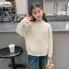 Suéter de Punto Base para Niños 2026 Nuevo Otoño Top para Niños Una Pieza Terciopelo Elegante Niño Grande Niña Ropa de Otoño