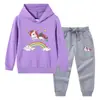 Primavera y Otoño 2023 nueva ropa infantil transfronteriza suéter con capucha para niños pantalones conjunto de dos piezas bebé algodón manga larga
