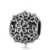 Estilo Chino Vintage Plata Antigua Flor Hueca DIY Pulsera Hecha a Mano Cuentas Espaciadoras Cuentas de Flor de Cerezo Pulsera de Joyería Collar Cuentas Sueltas