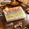 Nueva Caja Organizadora Transparente Multicompartimentos para Accesorios de Uñas, Aretes, Adornos de Perlas y Pedrería, Caja Pequeña Portátil Transparente con Compartimentos
