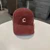 Gorra de Béisbol Moda Letra C Subrayada Juventud Pareja Calle Lavada Visera Curva Gorra Hombres y Mujeres Tendencia Exterior