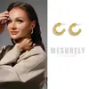 Brincos de Argola C com Textura de Ouro Quebrado, Estilo Commuter Europeu e Americano, Item Quente de Vendas Transfronteiriças, Galvanoplastia Patenteada, Marca de Designer Mesurely