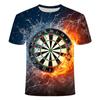 Espaço e céu estrelado legal colorido coruja padrão 3D impressão manga curta camiseta meia manga roupas cross border