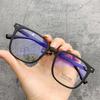 Nuevo marco de gafas ultraligero de plástico y acero caja negra sin maquillaje estilo INS Danyang memoria para miopía anti-luz azul