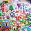 Pegatinas Rompecabezas Estéreo Navideño 3D para Niños Recompensas Hechas a Mano Pegatinas Festivas de Educación Temprana Pegatinas Decorativas para Álbum de Teléfono Móvil