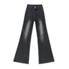 Jeans Vintage de Tiro Alto Ajustados para Mujer Verano 2025 Nuevos Pantalones Acampanados de Corte Ajustado Pantalones Cortos Acampanados para Mujer Petite