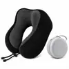 Almofada de pescoço de espuma de memória para viagem Amazon, travesseiro de suporte para pescoço em forma de U, portátil e dobrável para aviões
