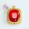 Ai Yu Joyería Estilo Francés Colgante de Vidrio Rojo Sangre de Paloma Collar Imitación Rubí Venta al por Mayor Transfronteriza Europea y Americana S5021607