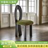 Silla de comedor retro francesa viento silencioso muebles antiguos B & B silla de tocador avanzada de sirena silla simple de madera maciza silla de sirena