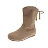 Botines de Cuero Mate Retro con Flecos para Mujer 2026 Otoño Nuevos Versátiles Aumento de Altura Interior Suela Plana Versátiles Botas Vaqueras Occidentales