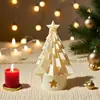 Portavelas Árbol de Navidad Transfronterizo, Árbol de Navidad Hueco que Puede Sostener Luces y es Translúcido, un Artículo Artesanal para Decoración de Escritorio en Casa