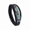 Popular Pulsera de Cuero Multicapa Retro para Hombre con Piedra Ojo de Tigre de Amazon Pulsera de Acero Inoxidable con Hebilla Magnética de Venta Caliente Europea y Americana