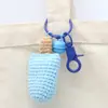 Pingente de Sorvete de Crochê, Charme para Bolsa Tecido com Fio, Enfeite de Sorvete Tricotado, Chaveiro, Acessório Feito à Mão para Chave de Carro