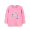 Fornecimento transfronteiriço roupas infantis 26 outono novo camiseta de manga comprida estilo europeu e americano moda retalhos camiseta de algodão tricotado para bebês e crianças pequenas