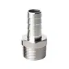 Conector pagoda hexagonal de aço inoxidável 304 tubo de couro acessórios de encanamento plugue de couro farpado junta de bambu junta de mangueira de couro 4 pontos