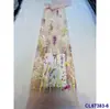 Vestido Europeu e Americano Tecido de Renda com Lantejoulas Posicionadas Bordado Tecido de Malha Lantejoulas de Noiva
