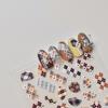 Tomoni fino adesivos de unhas resistentes amor encantadora cooperação 5D japonês bonito unhas adesivos Plaid urso 3359