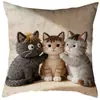 Funda de Almohada de Pascua de Animales Lindos, Funda para Cojín de Sofá con Bordado de Imitación de Conejo, Decoración de Pascua