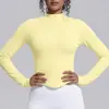 Jaqueta de cor sólida sem costura transfronteiriça, justa, alta elasticidade, respirável, com gola alta e zíper, para esportes femininos, corrida, fitness e yoga