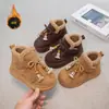 Botas de algodón con felpa zapatos de algodón con cuentas botas cortas de invierno cálidas para bebé antideslizantes para niños suela suave borla botas de nieve para niños mujer mujer
