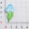 Novos pingentes pequenos de resina multicoloridos com desenho de tulipa, feitos à mão com cola cremosa, para capas de celular, presilhas de cabelo e acessórios DIY