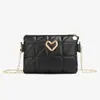 Bolsa Pequena Quadrada Decorativa Moda Coração 2026Bags Bolsa Transversal Corrente Bordada Armazenamento Multicompartimento Mini Bolsa para Celular