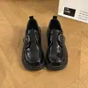 Zapatos Mary Jane de estilo británico retro para mujer 2026, de suela gruesa, de corte profundo, negros, versátiles, estilo universitario, puntera redonda, de tacón medio