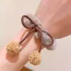 Ligas elásticas para el cabello para mujer, Cuerdas para el cabello de pompón hechas a mano de alta elasticidad, Lindos accesorios para el cabello, Diademas de felpa para el cabello, Ligas de felpa para otoño e invierno