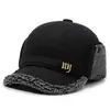 Gorra de Béisbol de Lana para Otoño e Invierno Gorra con Visera Engrosada Forrada de Polar para Exteriores Gorra Cálida Lei Feng para Hombres de Mediana Edad con Puño y Protección para los Oídos