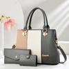 Nuevo Conjunto de Tres Piezas de Costura a Color Combinada Versátil Sencillo Popular en Internet Bolso Cruzado Portátil de Hombro de Gran Capacidad Bolso para Mujer