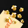 Accesorios Pequeños de Resina de Animal Abeja de Dibujos Animados Brillantes Hechos a Mano DIY Pegamento de Crema Funda de Teléfono Imán de Refrigerador Accesorios de Decoración