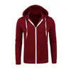 Sudadera con capucha y cremallera para hombre, europea y americana, de color liso, cárdigan deportivo casual, nuevo top para hombre de primavera y otoño