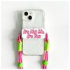 Letras em inglês clipe traseiro para celular cordão transversal adequado para qualquer celular clipe de onda criativo resistente a quedas clipe anti-perda moda
