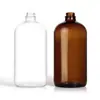 250 500 1000ml Botellas Dispensadoras de Vidrio Boston Botellas de Presión para Champú Loción Botellas de Vidrio Marrón con Atomizador