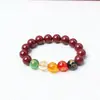 2026 Nuevo Modelo Pulsera de Cinnabrio Imitación Dios de la Riqueza de Cinco Vías Pulsera de Cuentas de Buena Suerte Regalo para el Año de Nacimiento Joyería para Mejorar la Fortuna Venta al por Mayor