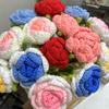 Rosas de Lana Tejidas a Mano Ramo de Rosas Flor Artificial Simulación Producto Terminado Transfronterizo Regalo de San Valentín Alta Simulación