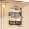 Cesta colgante para dormitorio estudiantil para guardar especias, jengibre y ajo; cesta escurridora de pared; una solución de almacenamiento de cocina imprescindible que no requiere taladrar agujeros
