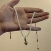 Vela Aromática Dulce Tipsy Lujo Elegante, Collar Versátil de Perlas en Forma de Corazón, Diseño de Nicho, Cadena de Clavícula de Gama Alta