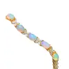 Venta al por mayor de fábrica Popular Pulsera de Ópalo Natural con Incrustaciones de Plata S925 Piedra Principal 6*8 Joyería de Lujo Venta Directa de Fábrica
