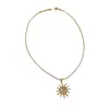 Collar Colgante de Girasol Espiral Transfronterizo Europeo y Americano Estilo Ins Moda Lujo Accesible Acero de Titanio Chapado en Oro Real 18K Joyería